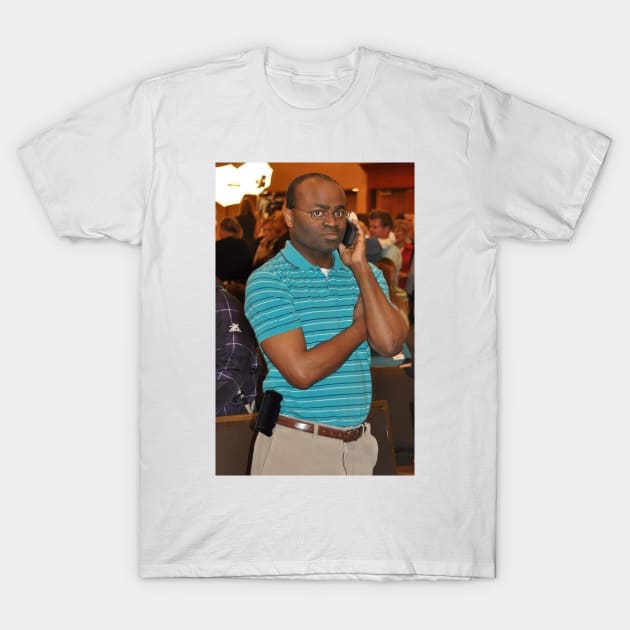 Black Guy on the Phone T-Shirt by FlashmanBiscuit